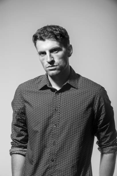 istock Moody Black and White Man Portrait 1652718658