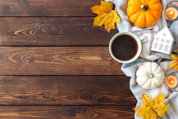 istock Autumn background with leafs cup of coffee and notepad 1652719480