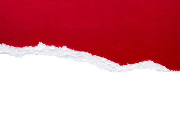 istock Red ripped paper torn edges strips isolated on white background 1652769212