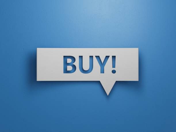 istock Buy - Speech Bubble. Minimalist Abstract Design With White Cut Out Paper on a Deep Blue Background. 3D Render. 1652806872