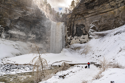 Winter photo Taughannock Falls in the Finger Lakes region, near Ithaca, New York.