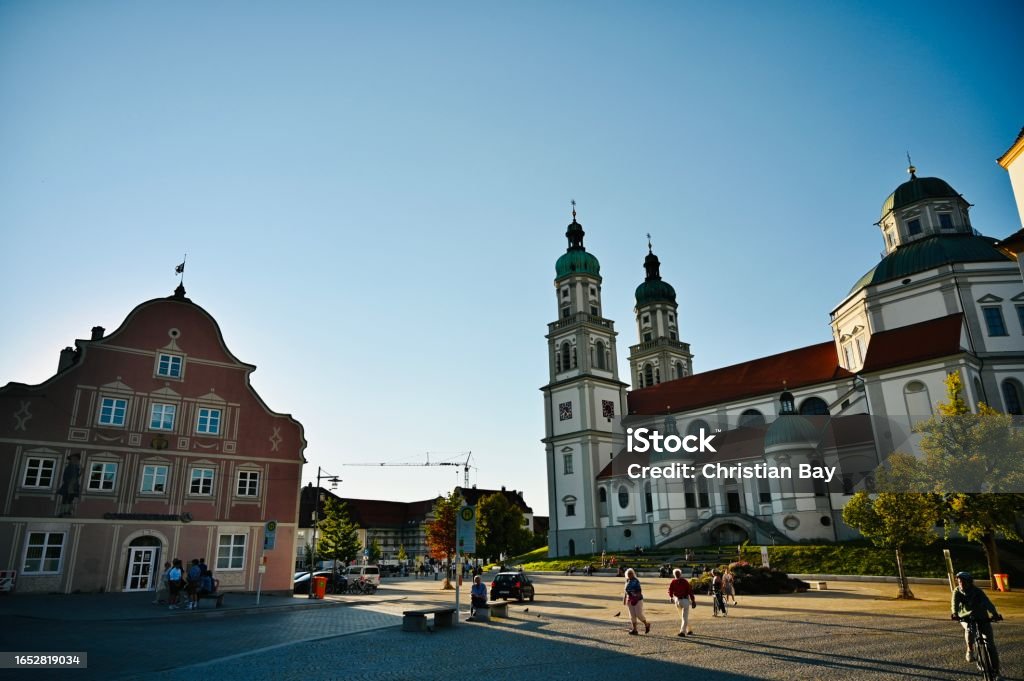 Kempten city view with Sankt Lorenz Basilika Allgau Stock Photo