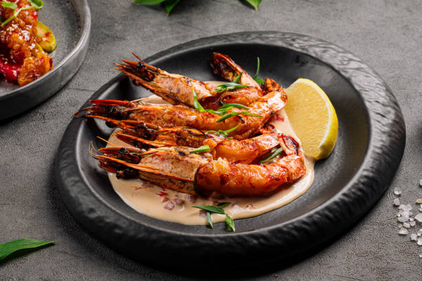 istock Portion of grilled tiger shrimp dish 1652849411