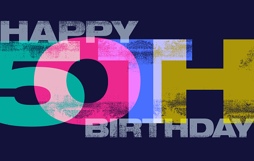 Colourful overlapping letterpress type. Birthday, Birthday Card, Birthday Present, Congratulating, Celebration, Greeting, Greeting Card, birthday card