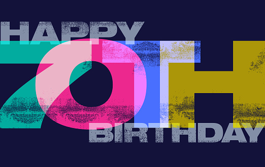 Colourful overlapping letterpress type. Birthday, Birthday Card, Birthday Present, Congratulating, Celebration, Greeting, Greeting Card, birthday card