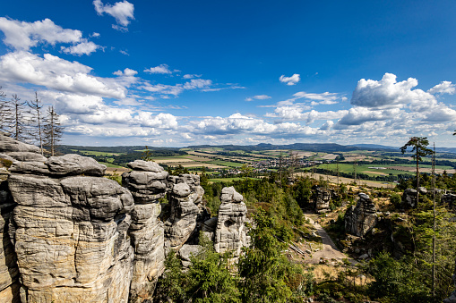 Osta - a peak in the Czech part of the Table Mountains. The hill is located about 3.0 km northwest of the center of Police nad Metují, within the Broumovsko Protected Landscape Area.