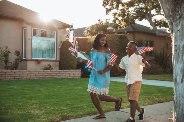 istock Mother with her young boy celebrating american holiday 1652953567