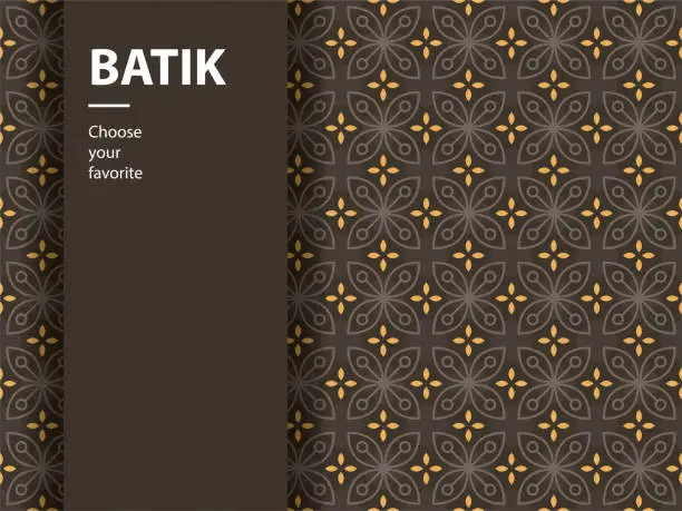 Vector illustration of ethnic batik vector indonesian pattern fashion seamless vintage textile abstract flat culture art