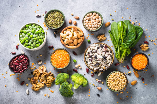 Vegan protein source top view.