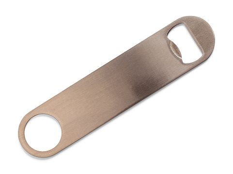 Metal Bottle Cap Opener Cut Out on White.