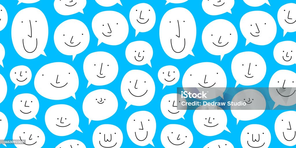 Color Pattern For Chat Blue Color Chat Bubble Seamless Pattern Illustration Stock Illustration ...