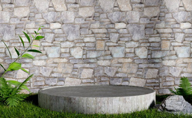 istock Old wooden podium mock up 1653107585