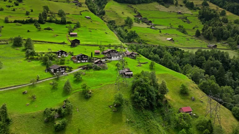Hillside Houses in Uri Canton - Aerial