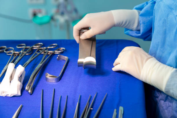 istock Preparation of surgical instruments before the operation in a modern hospital. 1653134399