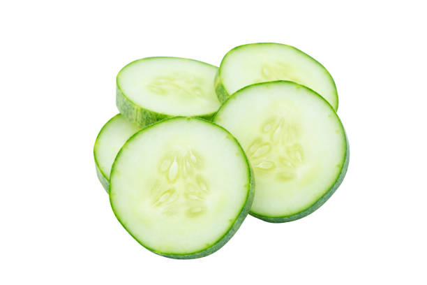 istock Slice of cucumber isolated on white with clipping path,Cucumber circle portion 1653154234