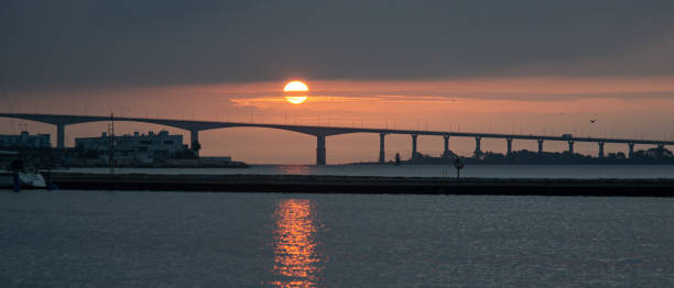 istock Sunset over the Oland Bridge in Kalmar, Sweden 1653183896