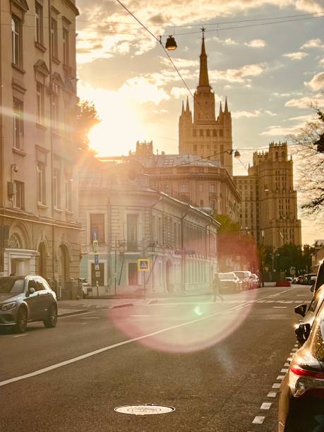 istock Sunset on Moscow street, Russia 1653190133