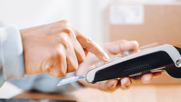istock Credit card payment terminal. Banking Security Concept 1653230943