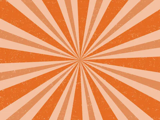 Vector illustration of Vintage orange halloween retro burst background