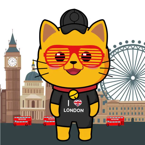 Vector illustration of kitty tour london