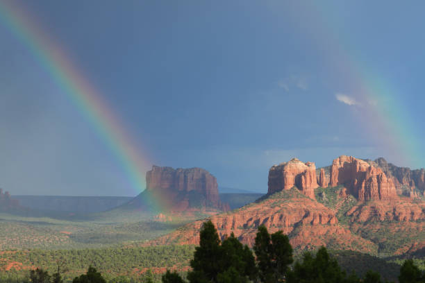 Cathedral rock vista during a thunderstorm, Sedona Arizona, Southwestern United Sates, Phoenix, Flagstaff area.