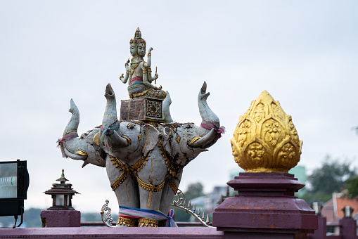 Hindu God Ganesha. Ganesha colorful Idol with text and colorful background.
