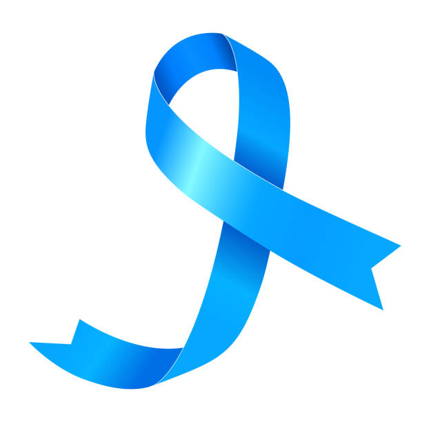 ilustrações, clipart, desenhos animados e ícones de mês de conscientização do câncer de próstata. fita azul. ilustração vetorial isolada em branco. - novembro azul
