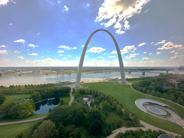 Rooftop View of St. Louis Arch stock photo