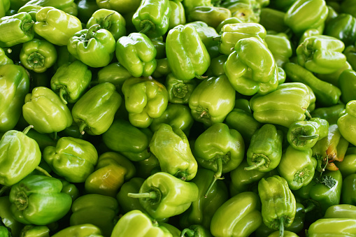 Close Up Green Bell Peppers
