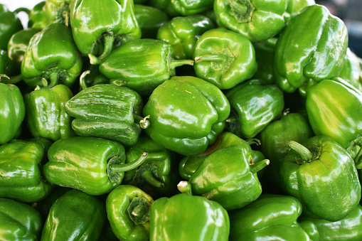 Close Up Green Bell Peppers