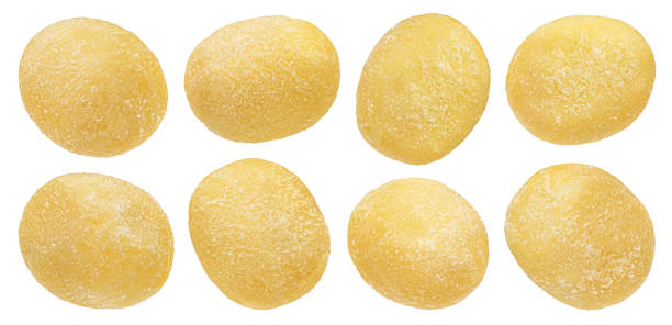 Fresh potato dumplings isolated on white background