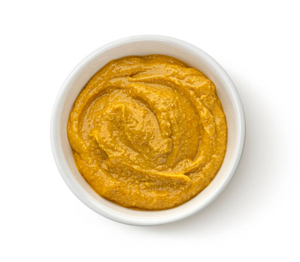 istock Homemade hummus isolated on white background, top view 1653567155