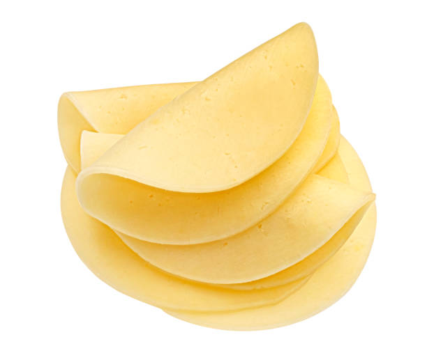 istock Salami cheese, round gouda slices isolated on white background 1653568222