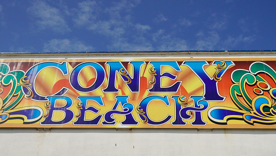 Porthcawl, Bridgend, Wales - June 19 2023: Plans to close Coney Beach amusement park and businesses around the park are approved to make way for luxury housing. The bright art work and fast vendors welcoming visitors will soon be gone forever.