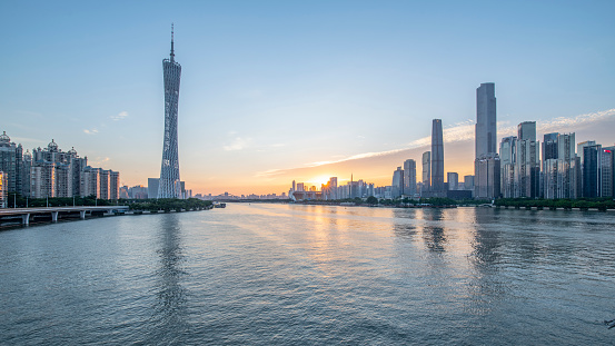 Architectural Scenery of Guangzhou City Skyline in China