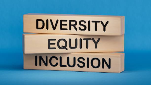 istock Diversity equity inclusion symbol. Concept words 'Diversity equity inclusion' on wooden blocks. Diversity, business, inclusion and equity concept.3D rendering on blue background. 1653837363