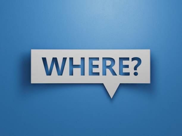 istock Where? - Speech Bubble. Minimalist Abstract Design With White Cut Out Paper on Blue Background. 3D Render. 1653838464
