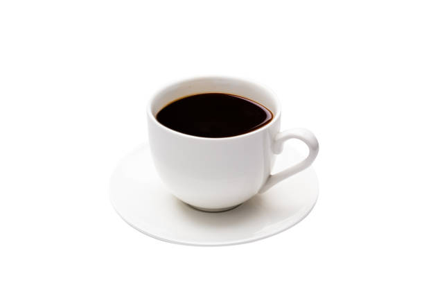istock Top view Black coffee in cup isolated 1653886140