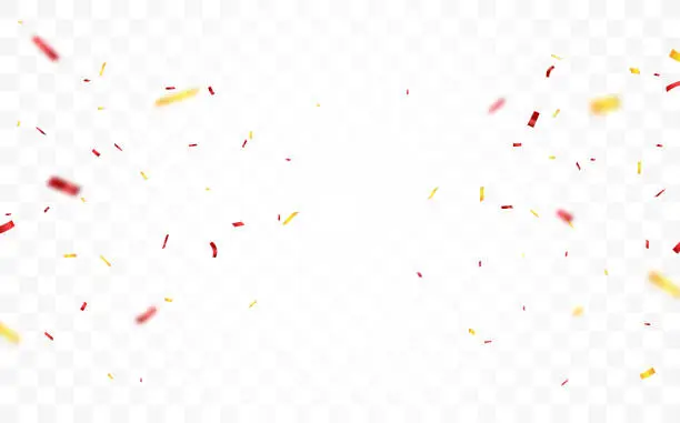 Vector illustration of Red and Gold Confetti