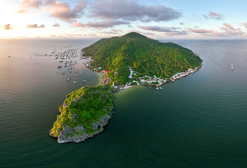 Landscape photo of a beautiful island in the Ha Tien archipelago, Kien Giang province, southwest Vietnam's sea