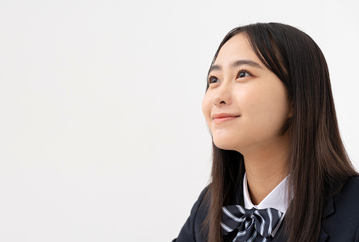 A portrait of a Japanese high school girl.
