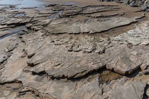 Scenic natural rock formation at the Pelican Point, Crystal Cove Beach, Newport Coast, Newport Beach, Southern California