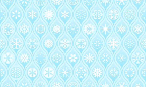 Vector illustration of Seamless blue Christmas winter snowflake pattern