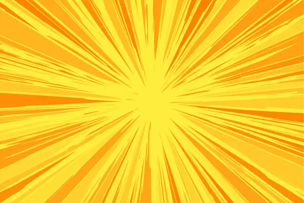 Vector illustration of Yellow fast zooming comic blast vector illustration background