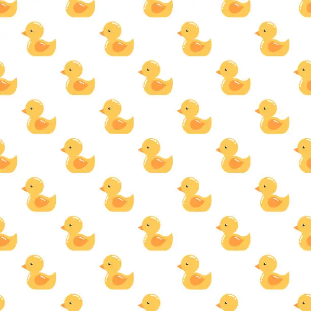 Vector illustration of Little duck seamless pattern background