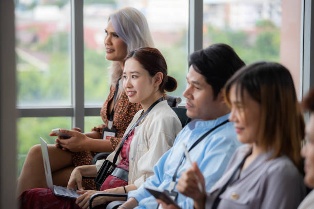 istock young businessman attending business conference 1654157500