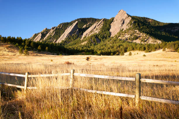 Boulder Colorado Flatirons stock photo