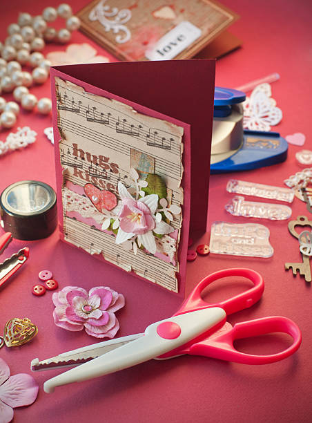 Compilation of scrapbooking material for valentines day