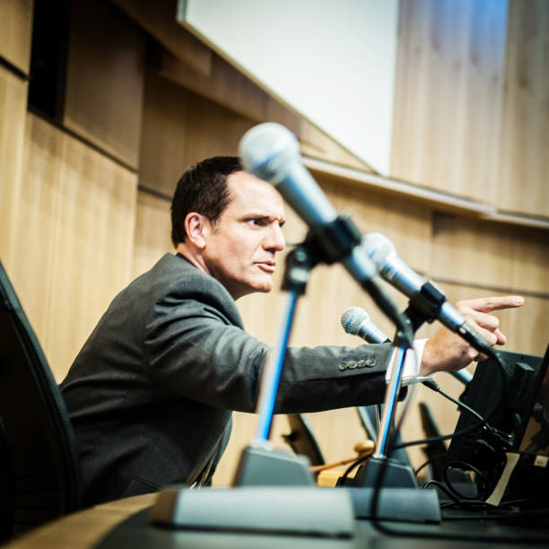 istock Displeased Politician at auditorium 165418448