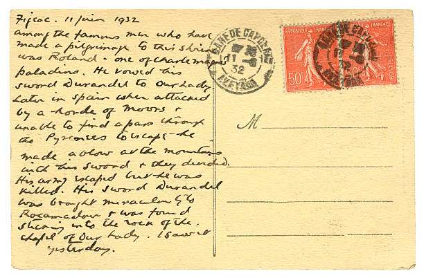 descritivo cartão postal de figeac, frança, 1932 - lot imagens e fotografias de stock